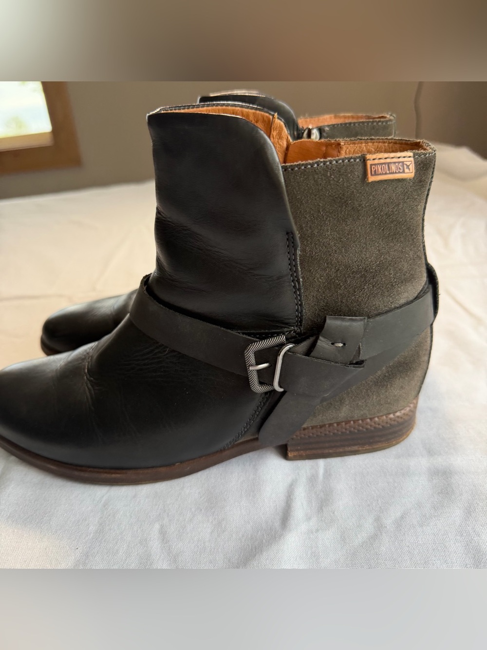 PIKOLINOS Black Leather & Suede Harness Ankle Boots Women’s Size 41 - Picture 4 of 16